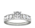 14K White Gold Solitaire Ring with Accents X50374