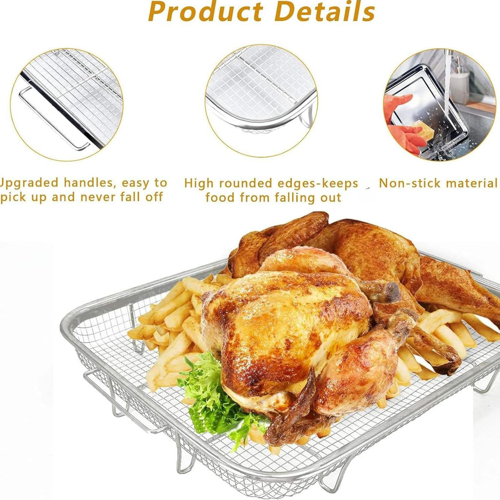 Stainless Steel Air Fryer Basket and Tray Set, 15.4" x 11.5" I764475