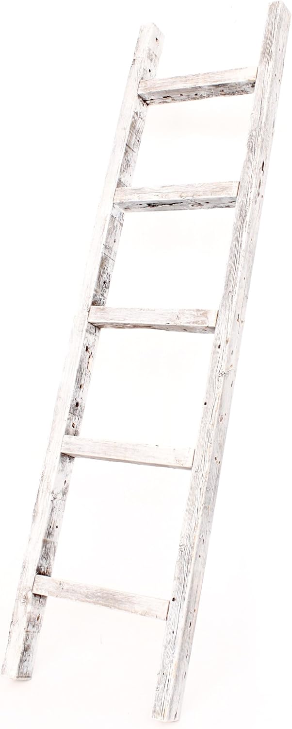 Rustic Farmhouse Decorative Ladder 6ft Weathered Gray C202
