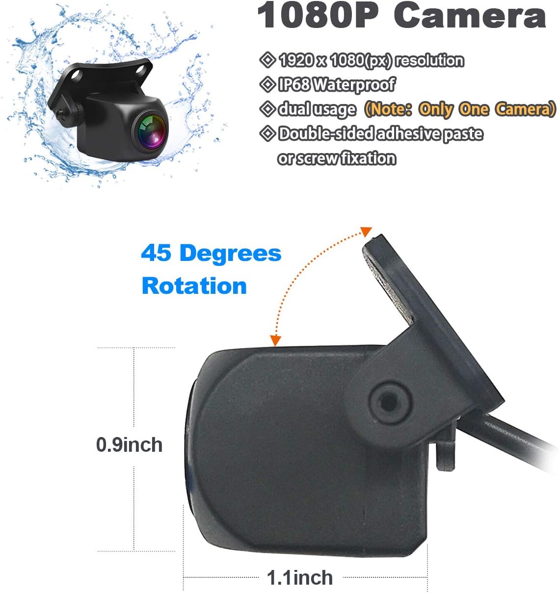 1080P Backup Camera and Monitor Kit 7 inch HD Widescreen with 49ft Wired Rear Camera S6817