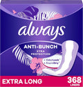 Anti-Bunch Xtra Protection Panty Liners Extra Long Unscented 92 Count F90133