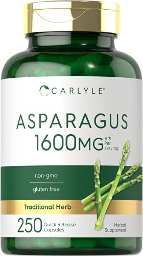 Asparagus Supplement 1600mg 250 Capsules Non-GMO Gluten Free U924957