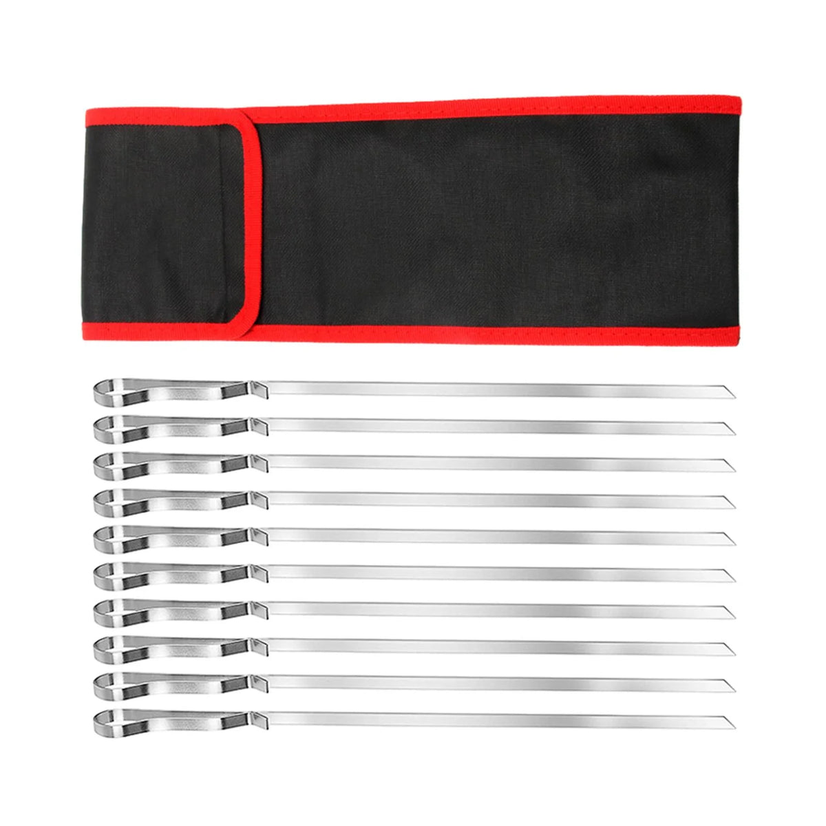 10 Pieces Barbecue Skewer Fork with Cloth Bag G546395