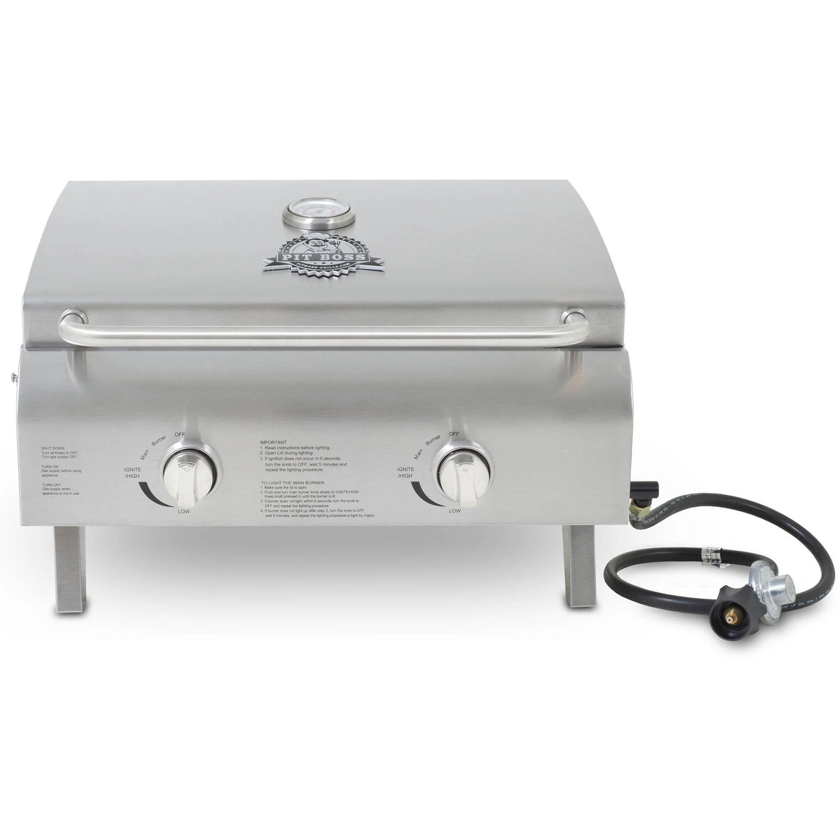 2-Burner Portable Gas Grill Stainless Steel Y32264