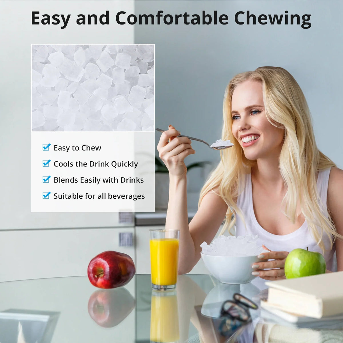 35Lbs/24H Chewable Nugget Ice Maker Countertop with Ice Scoop R363779
