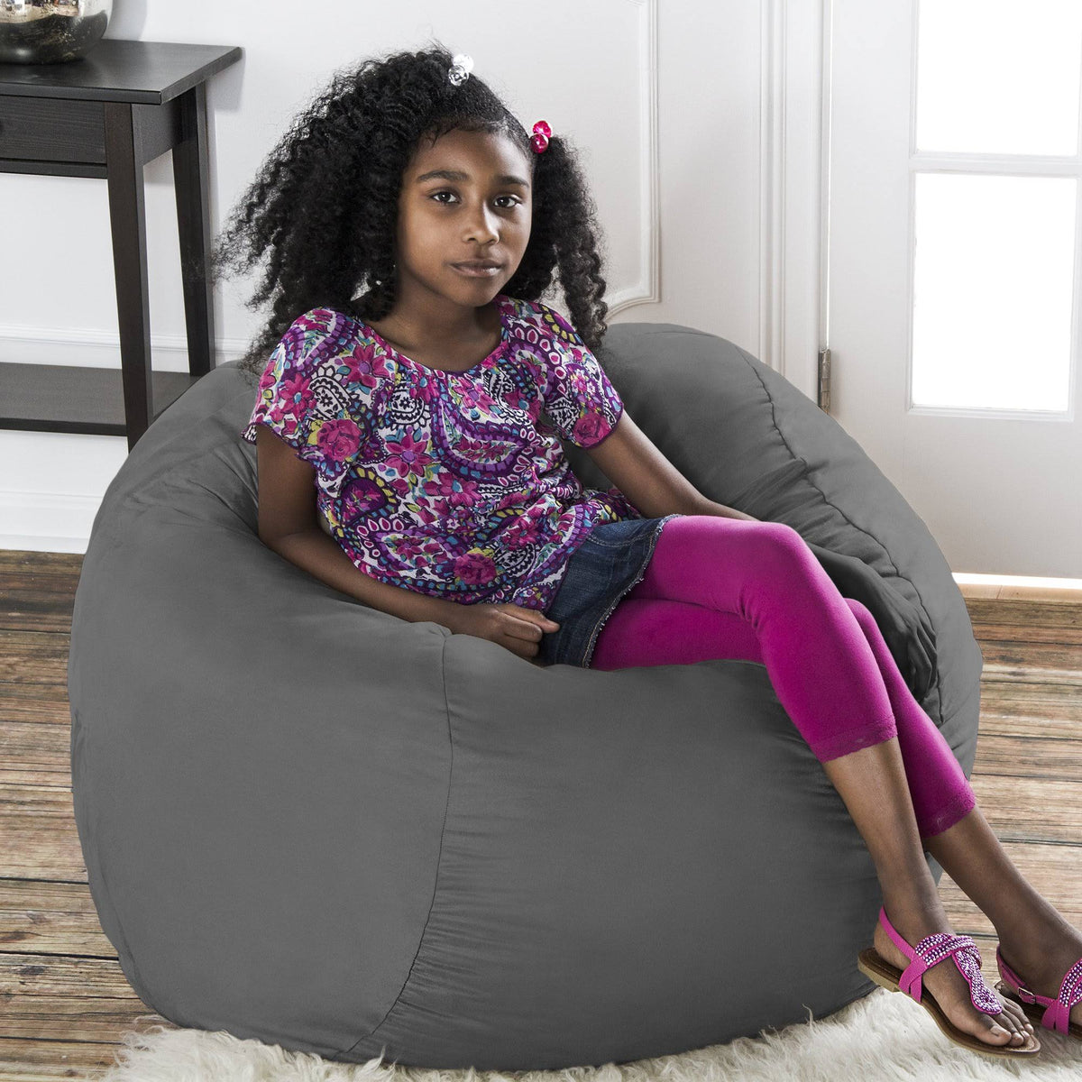 Orange Microsuede Foam Bag Chair T857