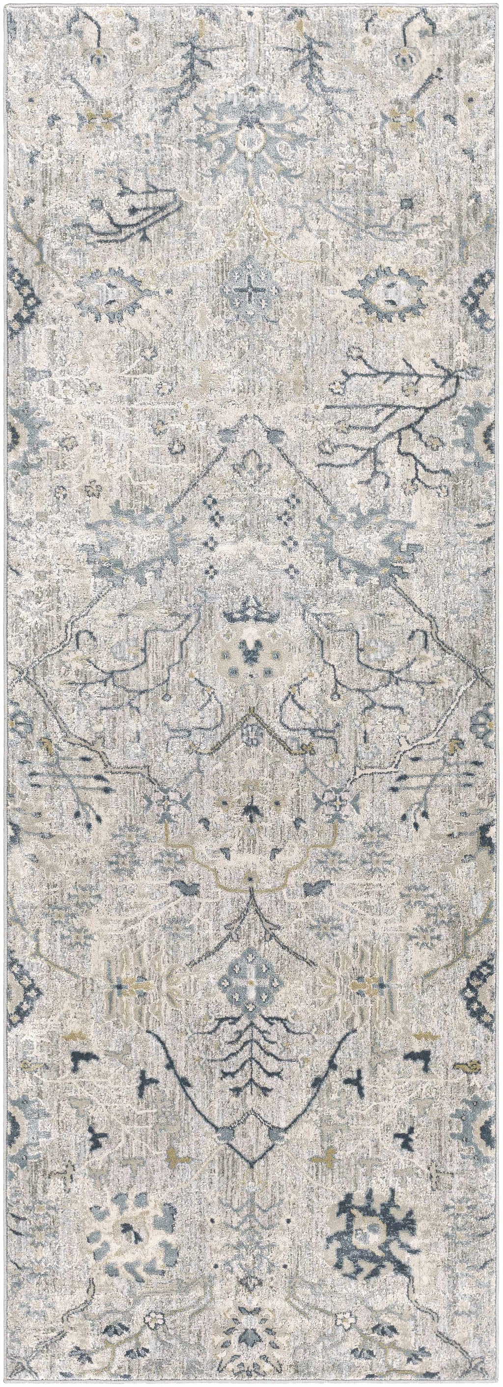 Blue Grey Beige 9' x 12' Area Rug X74835