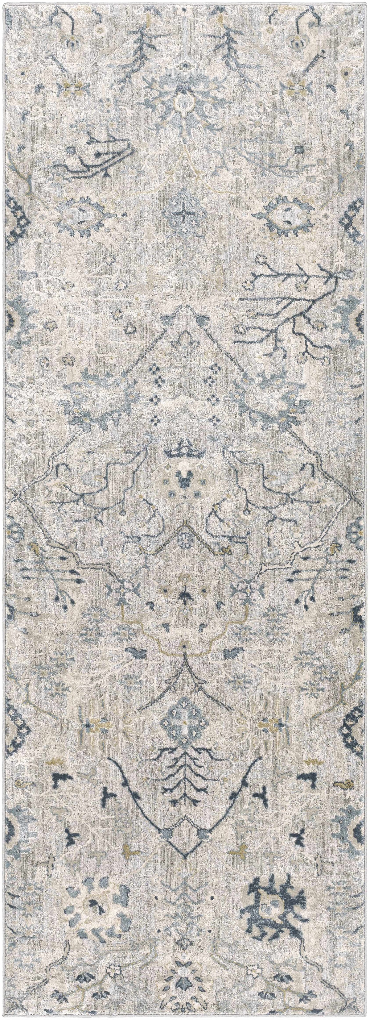Blue Grey Beige 9' x 12' Area Rug X74835