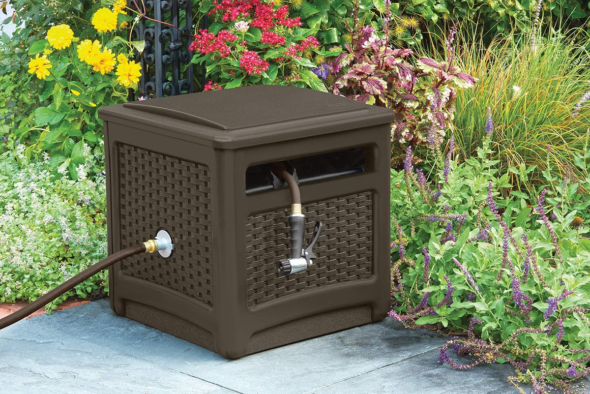 Mocha Resin Wicker-Looker Hose Reel K480649