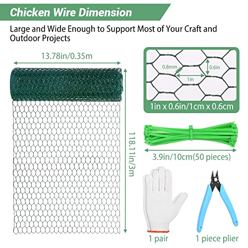 13.78 x 236 Inch Lightweight Galvanized Hexagonal Chicken Wire Mesh T40685