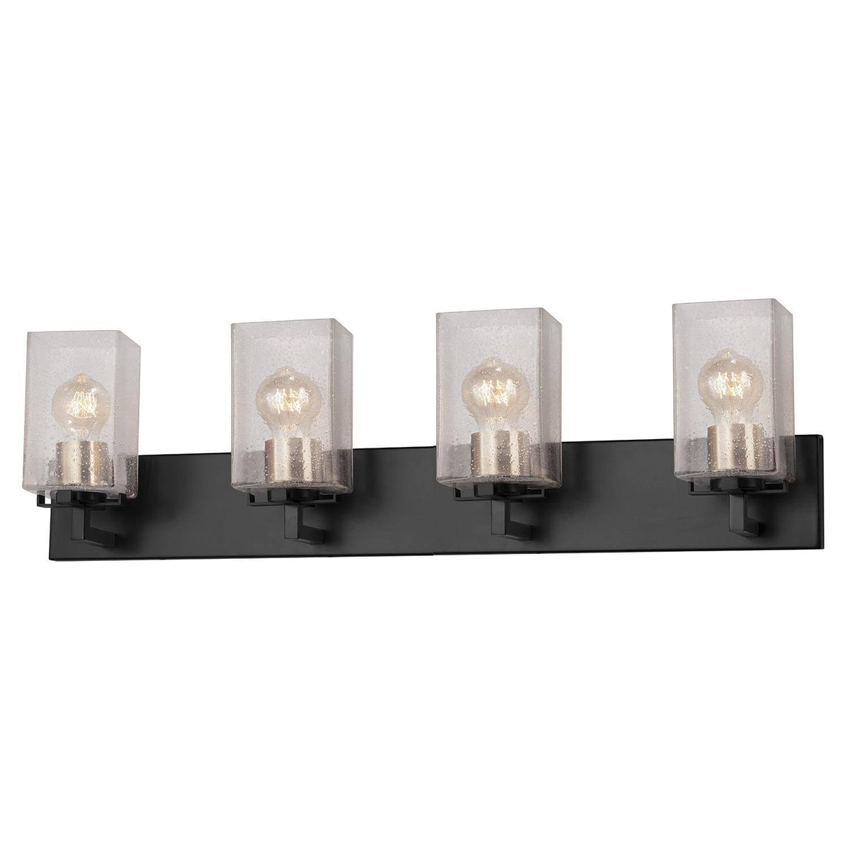 4 Light Bath Bar Matte Black/Brass Finish P89203