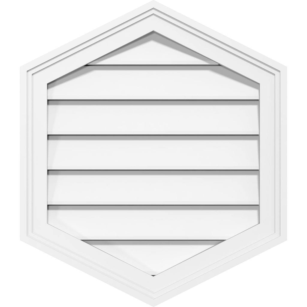 42x22W x 32x22H Vertical Peaked Surface Mount PVC Gable Vent U324053
