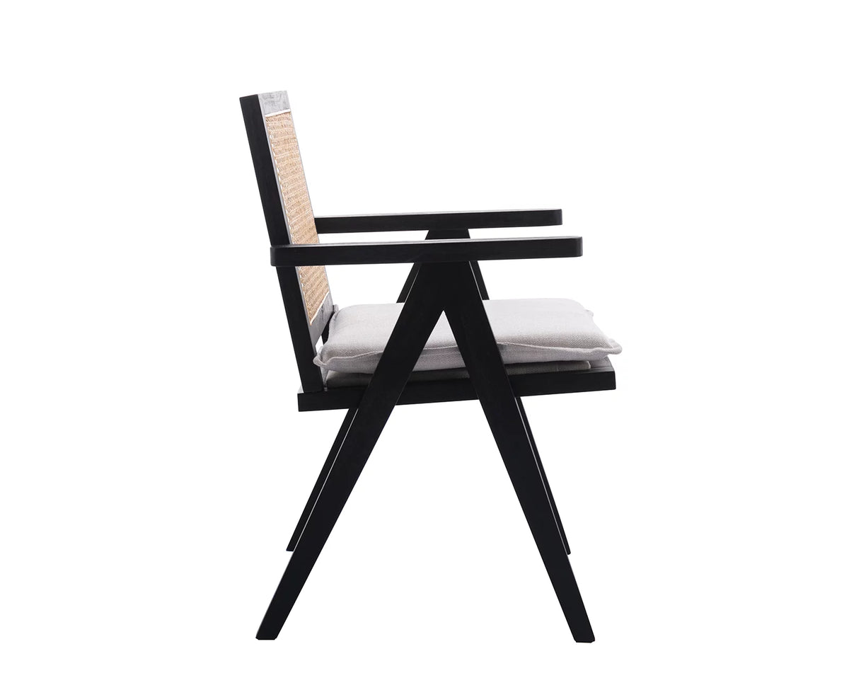 Rattan Dining Chair Set of 2 Upholstered Wood Armchair M574138