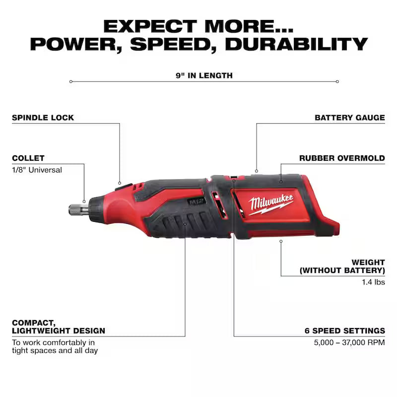 12-Volt Lithium-Ion Cordless Rotary Tool with 4.0 Ah and 2.0 Ah Batteries and Charger N45517