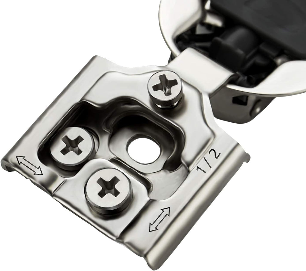 12 Pack 6 Pairs 1/2 inch Overlay Soft Close Hinges Satin Nickel Stainless Steel Concealed Hinge Z341158