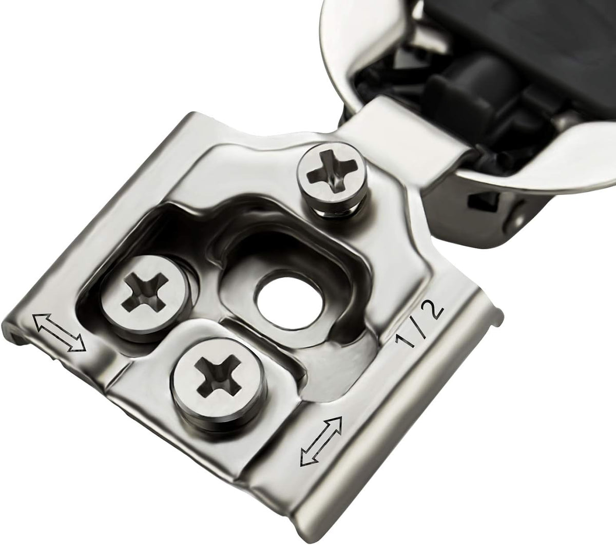 12 Pack 6 Pairs 1/2 inch Overlay Soft Close Hinges Satin Nickel Stainless Steel Concealed Hinge Z341158
