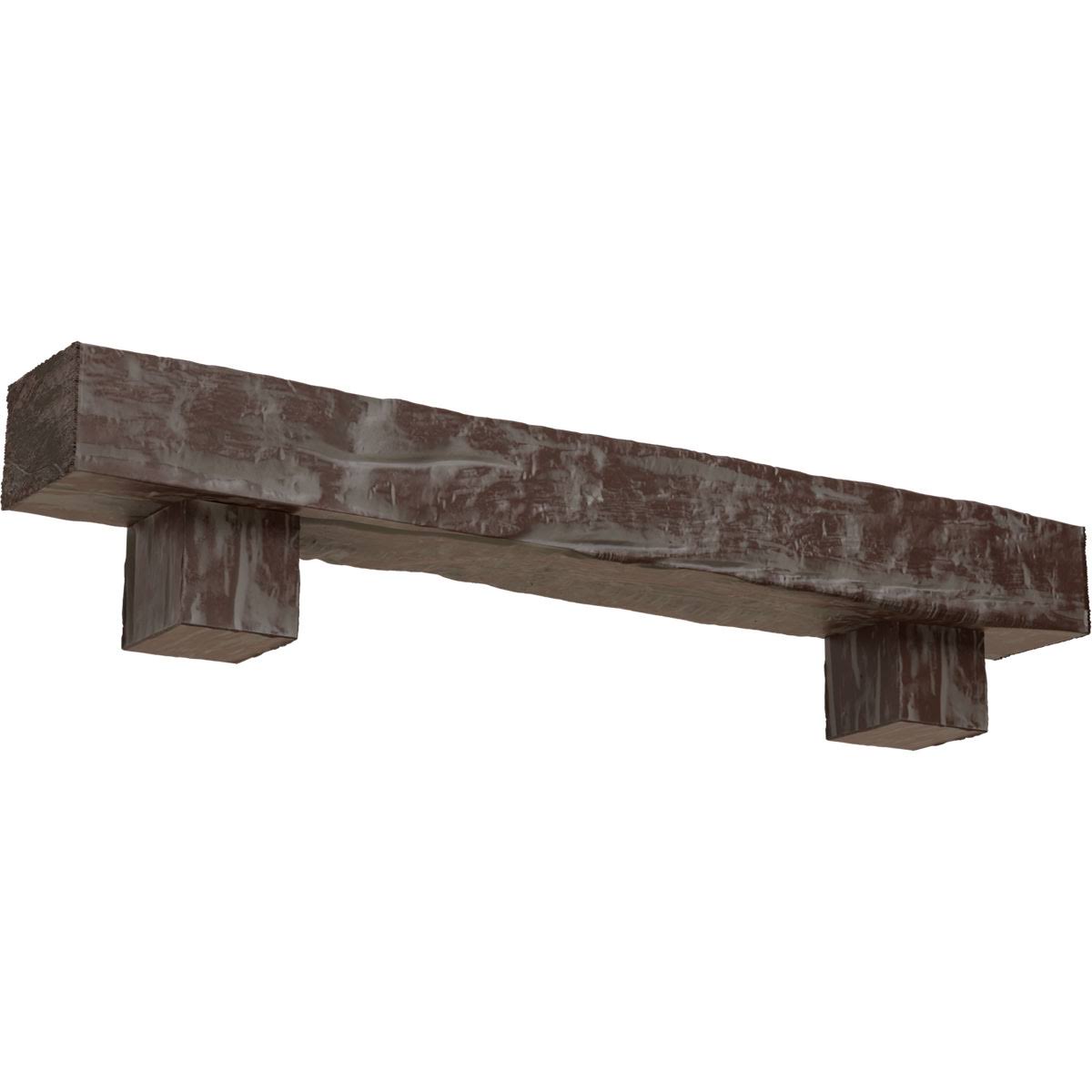 Aged Pecan Faux Wood Fireplace Mantel Kit with Corbels G8076