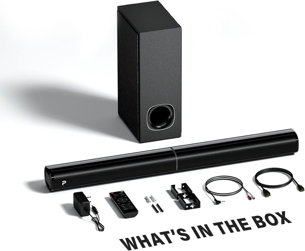 Sound Bars with Subwoofer, HDMI ARC, Bluetooth 5.0, Wall Mountable, Pack of 2 A178107