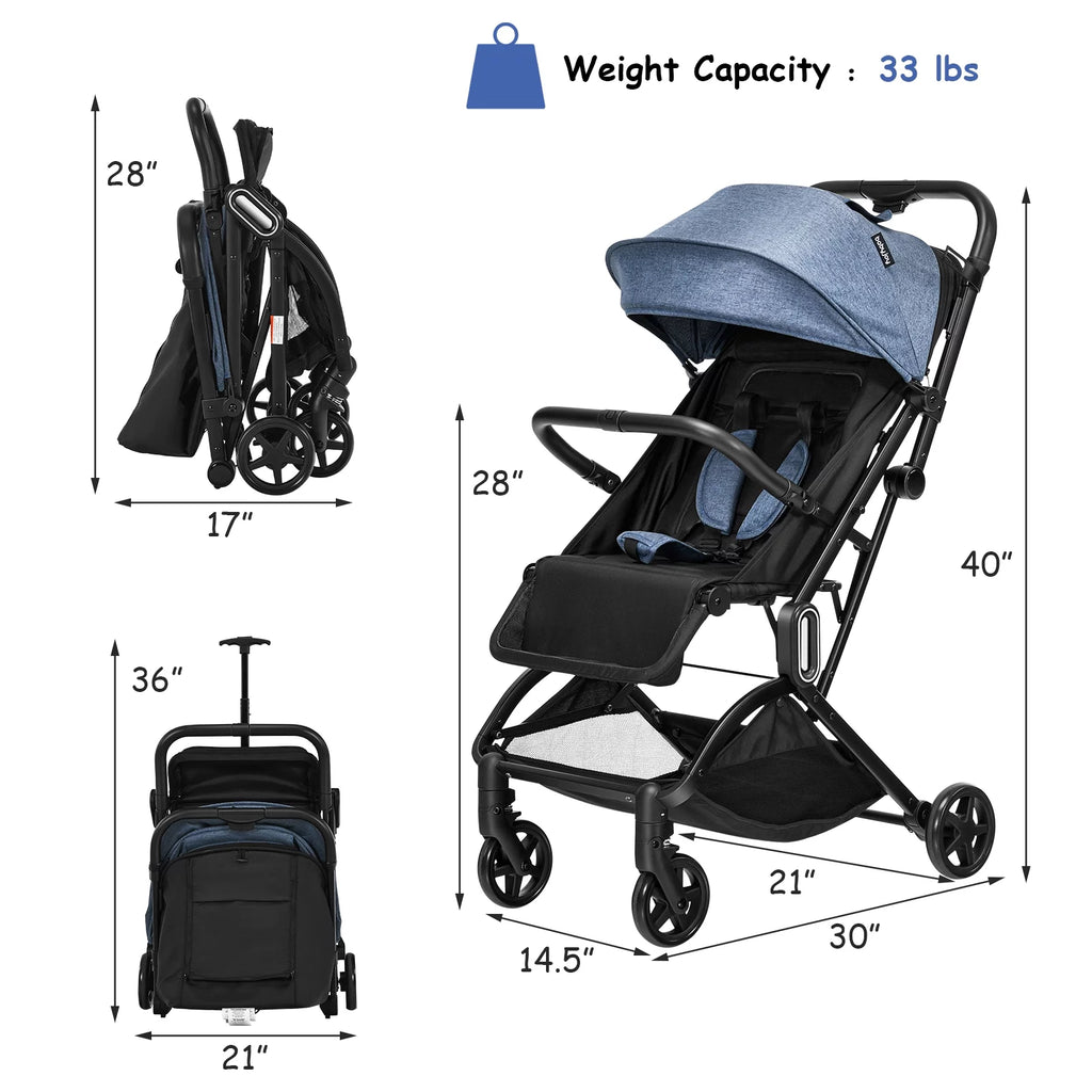 Lightweight Foldable Grey Baby Stroller L5182