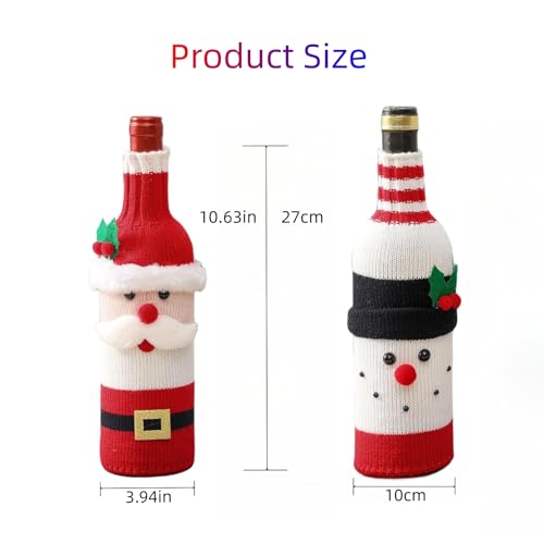 3 Pack Christmas Wine Bottle Cover Knitted Sweater A283