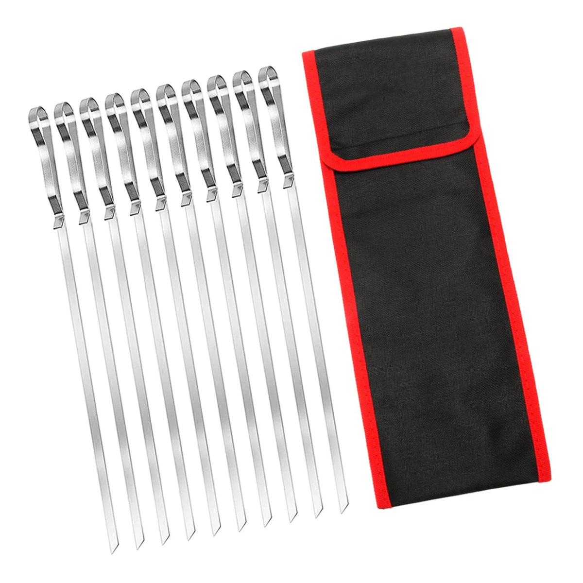 10 Pieces Barbecue Skewer Fork with Cloth Bag G546395