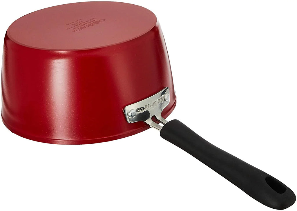 White Ceramic Non-Stick 3-Quart Sauce Pan with Glass Lid M436