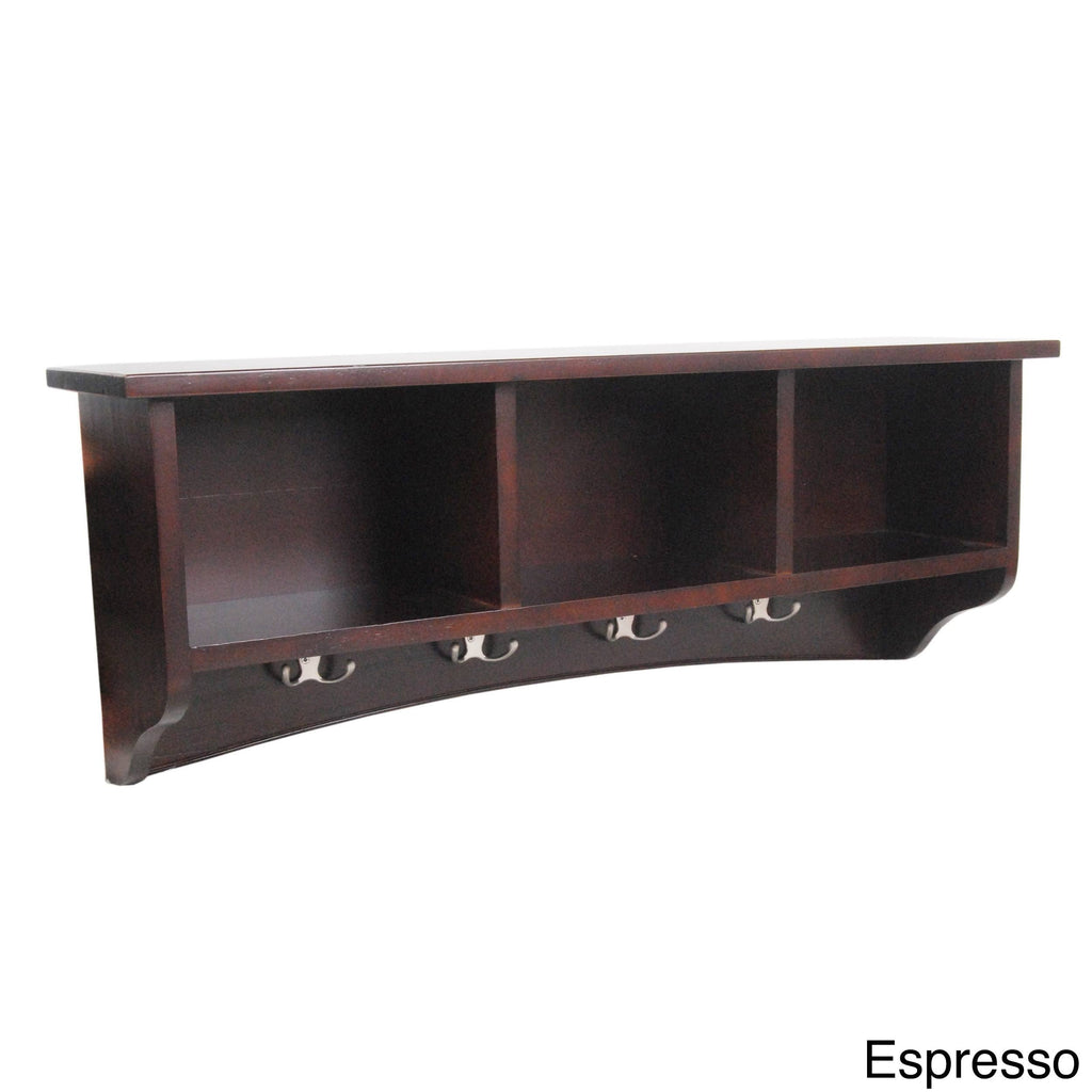 Espresso Coat Hooks with Storage I7277