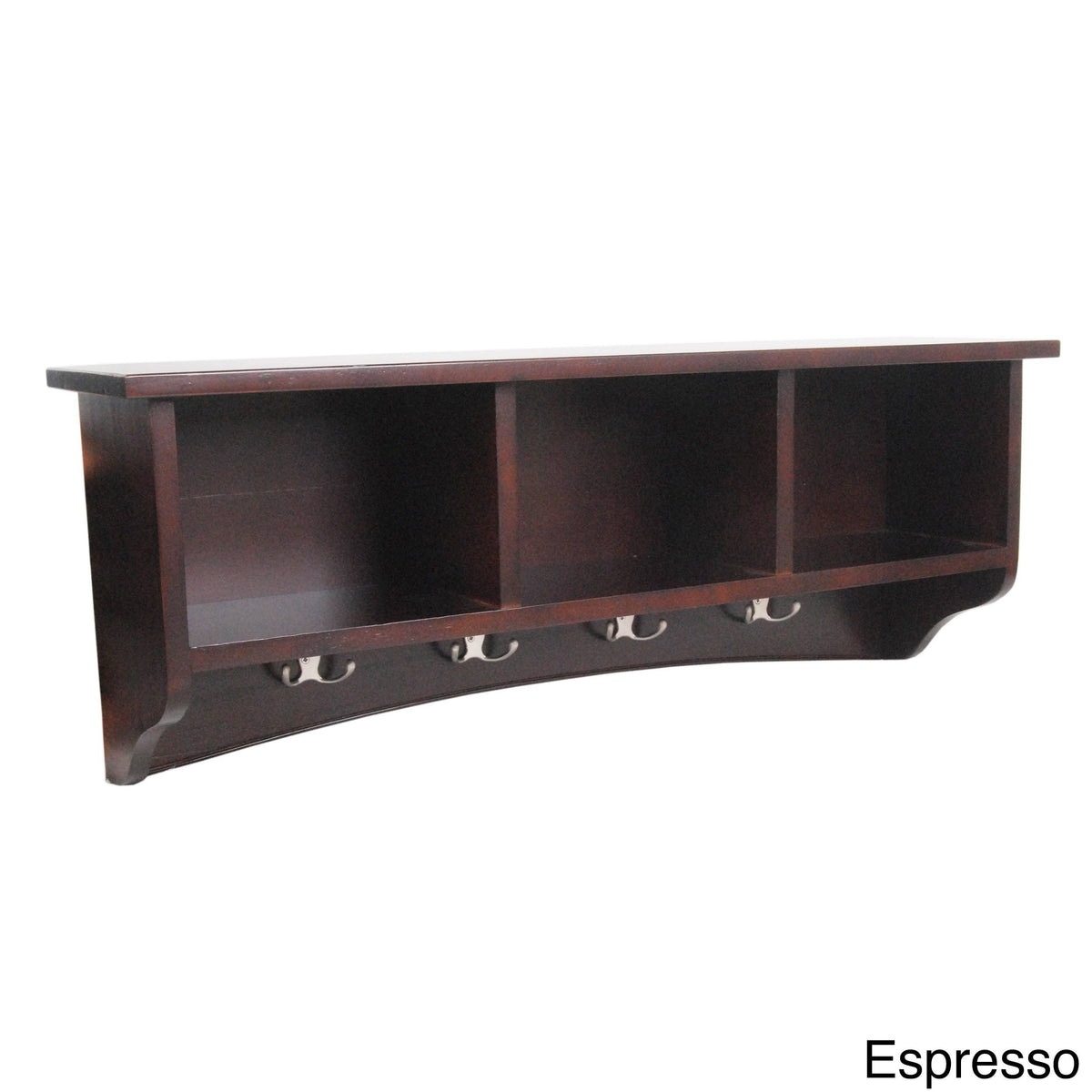 Espresso Coat Hooks with Storage I7277