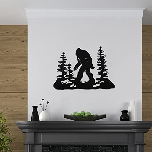 Vintage Metal Sasquatch Wall Sign (Black) O281