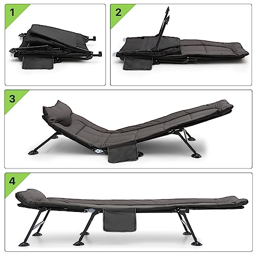 80" Folding Camping Cot with Removable Mattress and Carry Bag X599