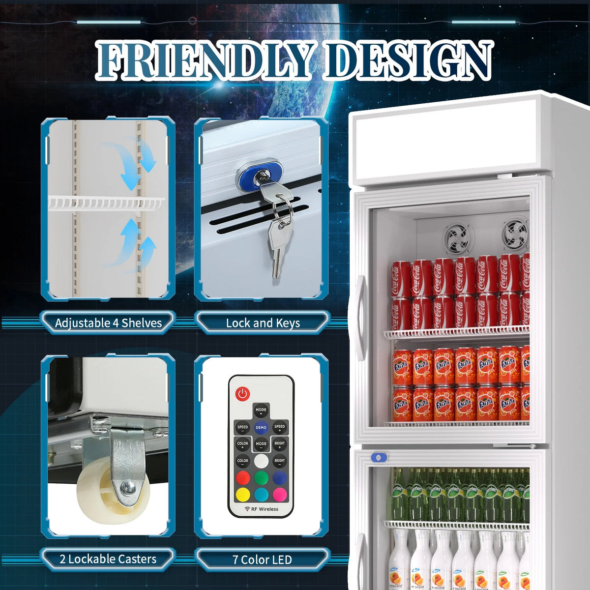 11 Cu.ft Double Glass Door Merchandiser Refrigerator F627950