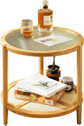 2-Tier Bamboo Round Coffee Table Y58466
