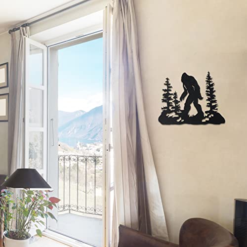 Vintage Metal Sasquatch Wall Sign (Black) O281