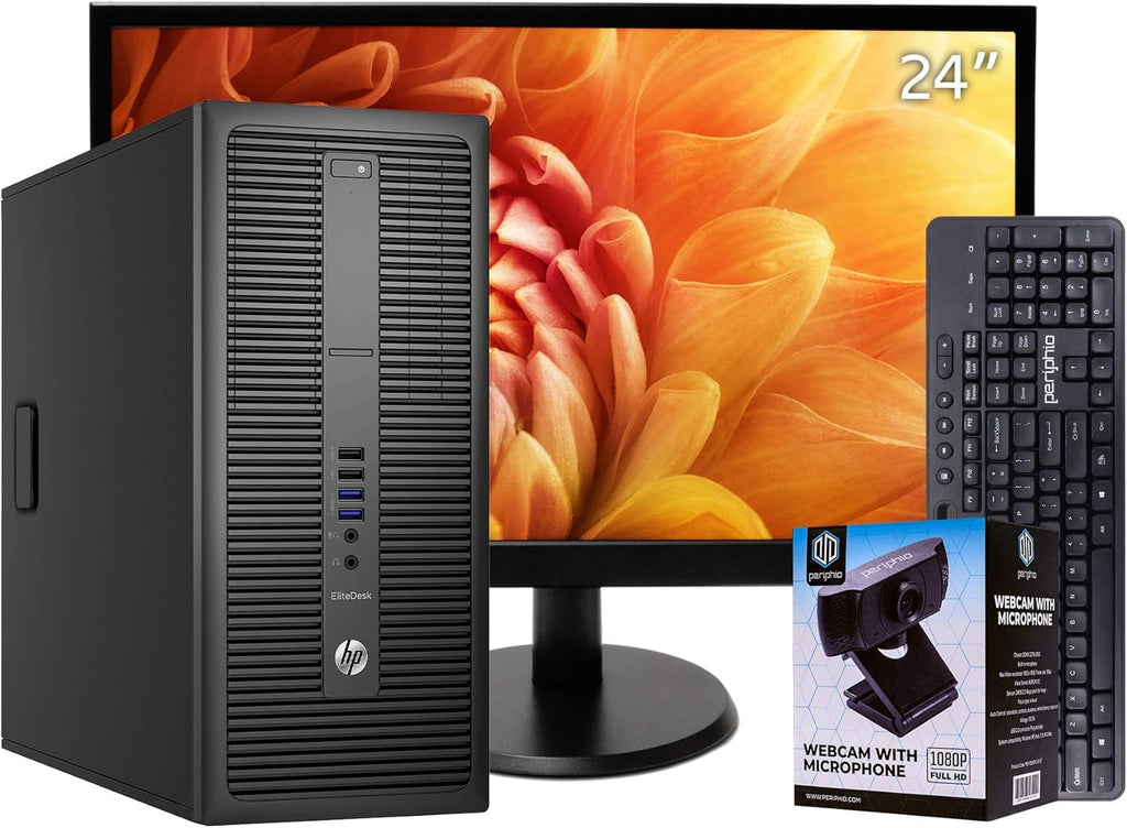 Desktop Tower Computer, Intel Core i5 Quad Core, 16GB RAM, 500GB Solid State Drive, Windows 10 Pro, 23.6 Monitor S851683