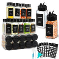 24 Pcs 4oz Glass Spice Jars with Black Metal Caps W671