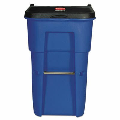 65 gal Blue Rectangular Trash Can M690