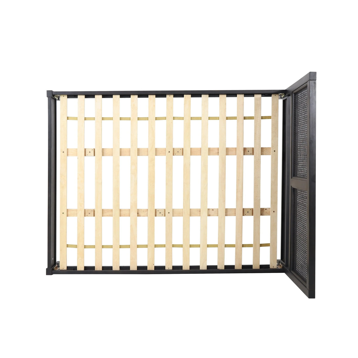 Acacia Wood and Rattan Queen Bed X56335