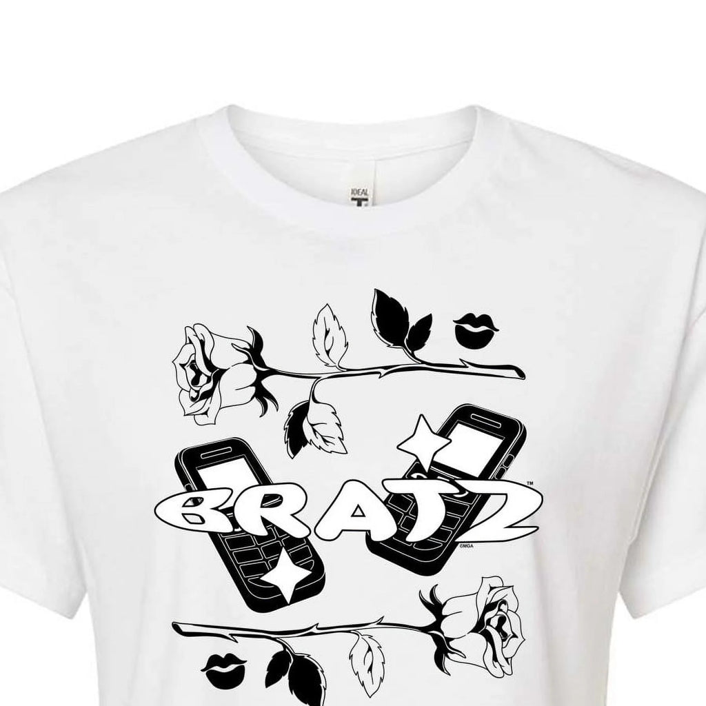 Juniors Cropped Cotton Blend T-Shirt F24814