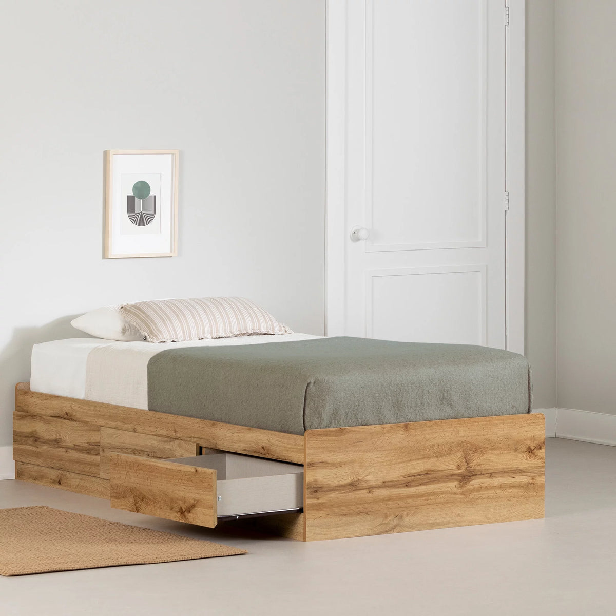 Twin Brown Bed G59808