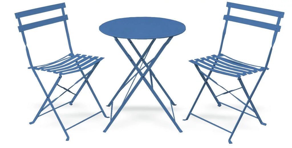 3 Piece Light Weight Bistro Furniture Set Blue V60452