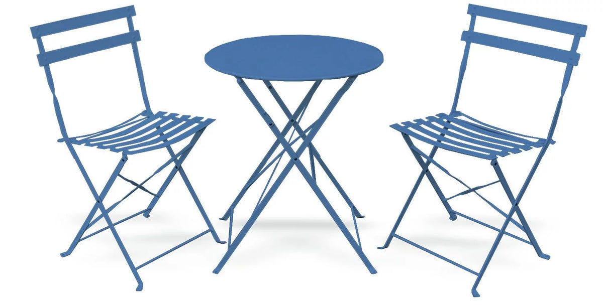 3 Piece Light Weight Bistro Furniture Set Blue V60452