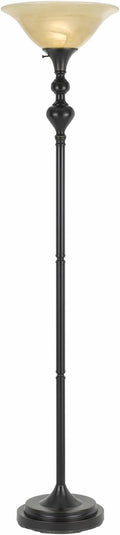 Pack of 2 Dark Bronze Metal Torchiere with Glass Shade Y2210