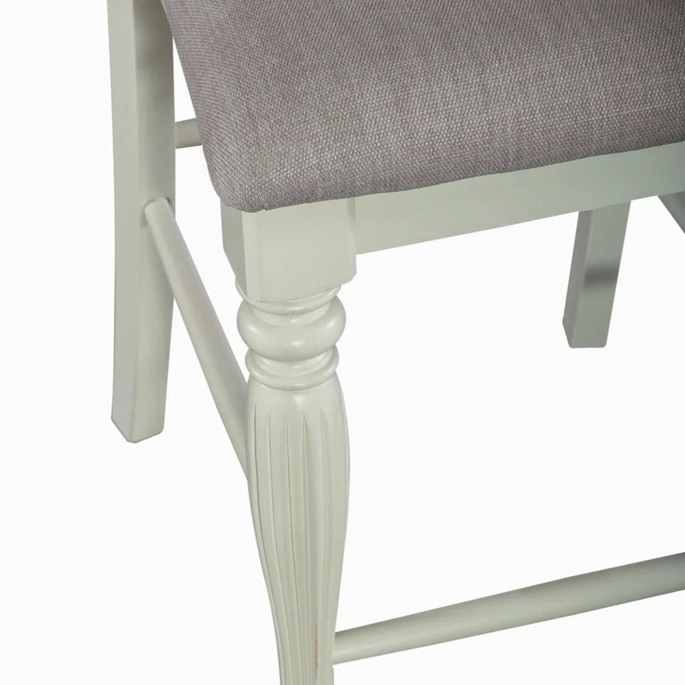 White Slat Back Counter Chair Set of 2 O53657