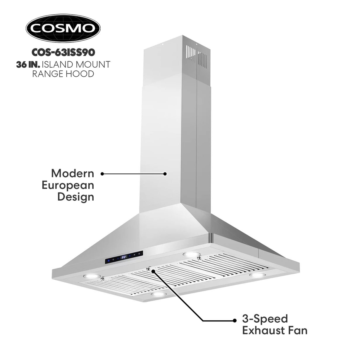 30 380 CFM Ducted Island Range Hood in Stainless Steel C307361
