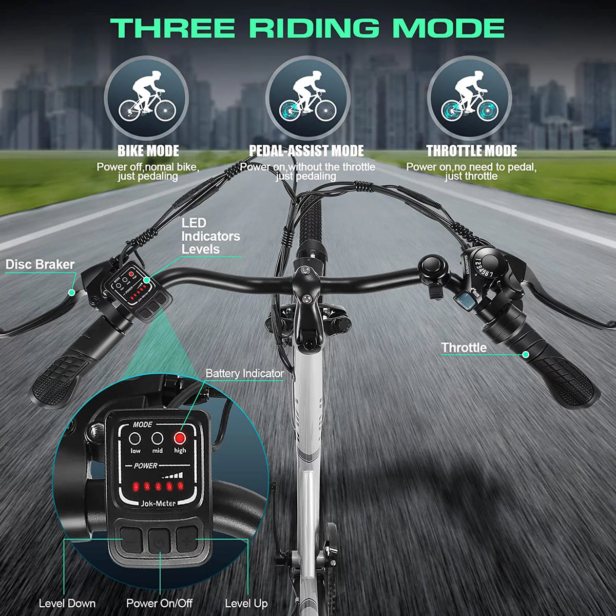 26'' 500W Electric Bike with 48V Removable Battery N54515
