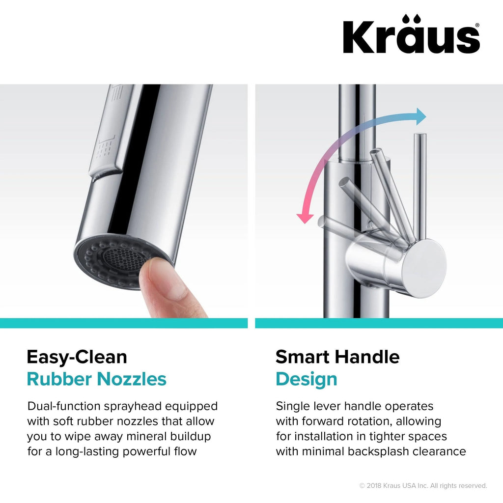 2-Function 1-Handle Pulldown Kitchen Faucet with Dispenser Faucet R801