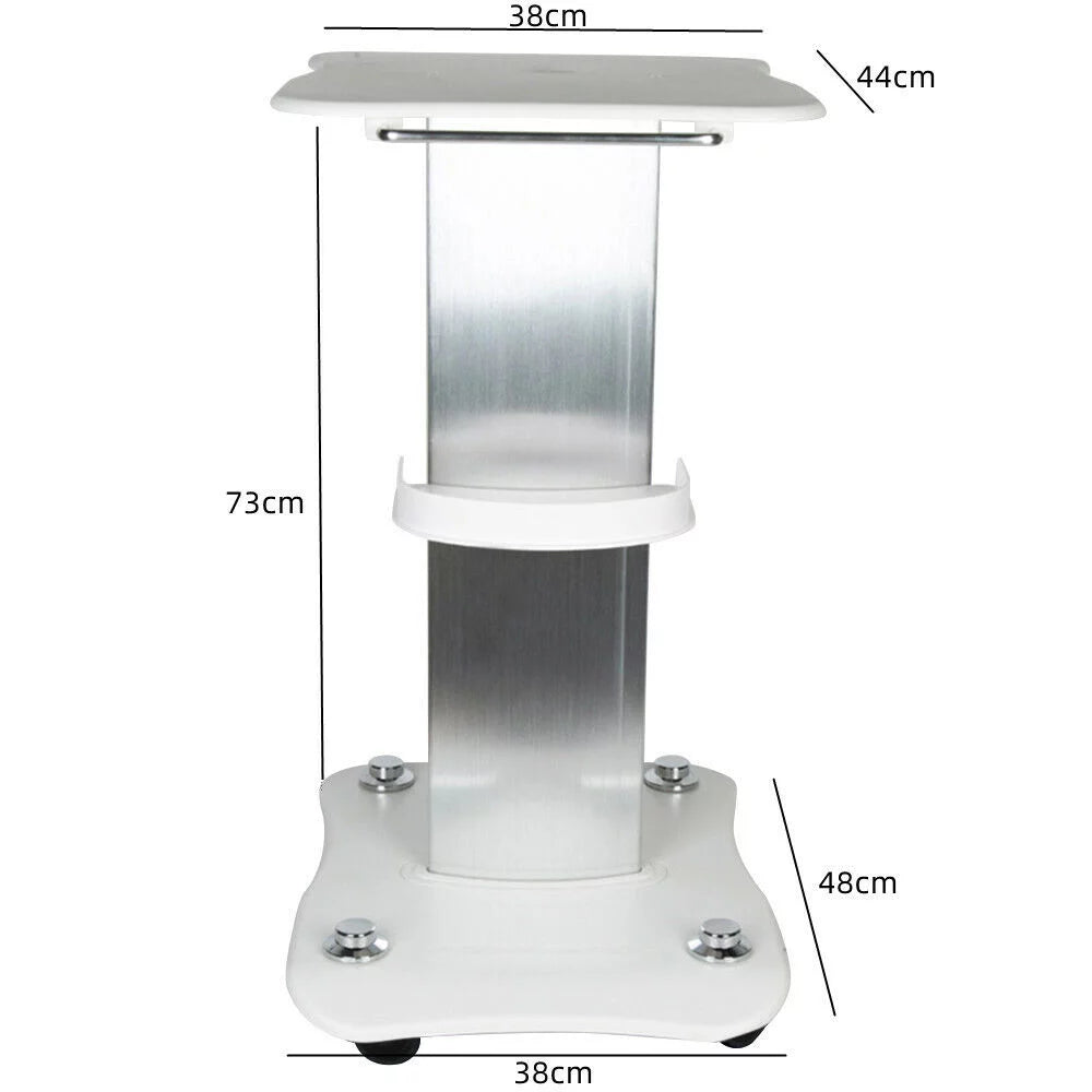 Rolling Trolley Cart Beauty Machine Stand, 4 Wheels Hair Salon Alluminum Alloy White Beauty Cart N137