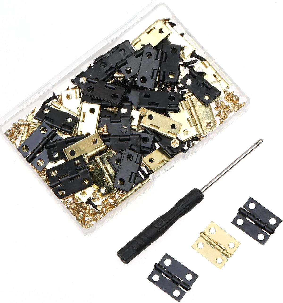 60Pcs 15 * 18mm Stainless Steel Mini Hinges with Screws H969922