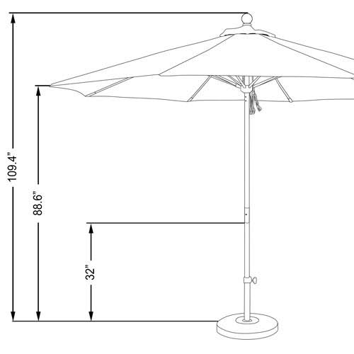 11' Fiberglass Market Umbrella with Double Wind Vent W93531