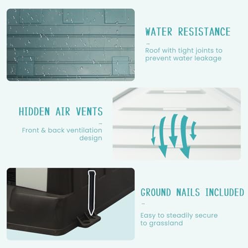 Waterproof Plastic Dog House with Air Vents and Elevated Floor Q8699